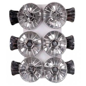 Svícen na svíčku - klip  kovový stříbrný 6ks