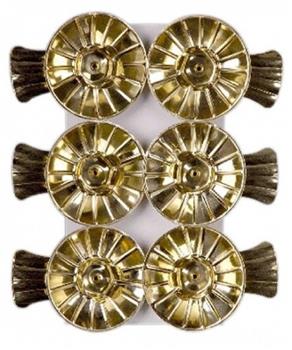 Svícen na stromkové svíčky kovový zlatý 6ks