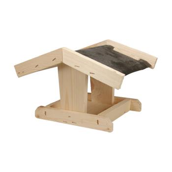 Krmítko dřevěné přírodní s černou střechou 27cm