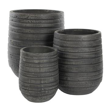 Váza kulatá beton černá 53cm