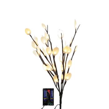 Větev svítící ploché plody 30LED teplá bílá 50cm