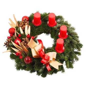 Tradiční Vánoce - Adventní věnec 25cm