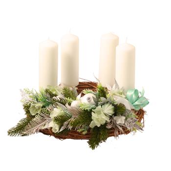 Křišťálové Vánoce - adventní věnec 40cm