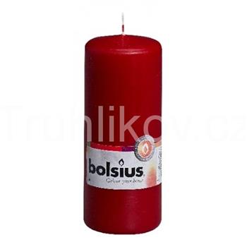 Válcová svíčka 15cm BOLSIUS tmavě červená