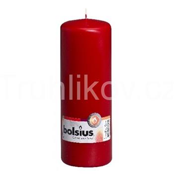 Válcová svíčka 20cm BOLSIUS tmavě červená