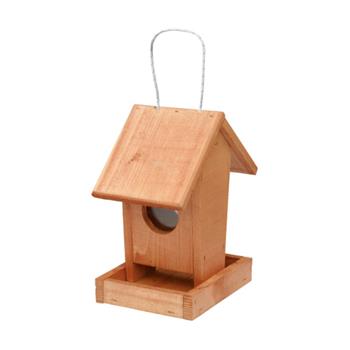 Krmítko závěsné dřevéné hnědé 22cm