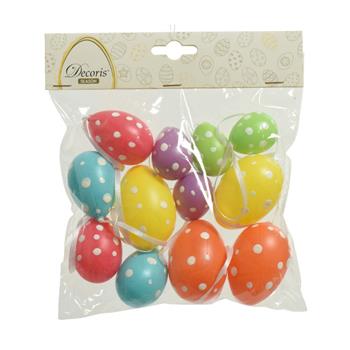 Vejce plastové závěsné s puntíky 12ks