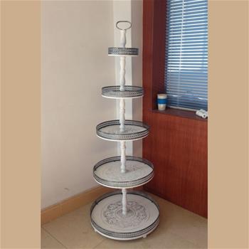 Stojánek na cukroví 5 pater dřevo a kov 147cm