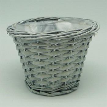 Obal kulatý + igelit proutí šedá 15cm