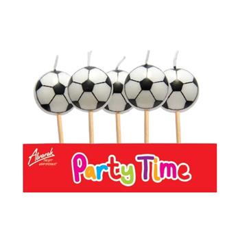 Sada dortových svíček - fotbalové míče 5ks