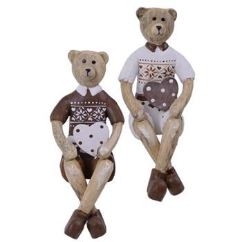 Medvěd dřevěný  15,5cm mix barev