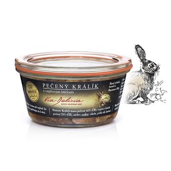 Pečený králík s vepřovým bůčkem 210g