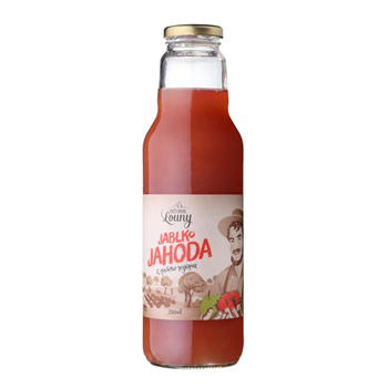 Mošt jablko-jahoda 750ml Moštárna Louny