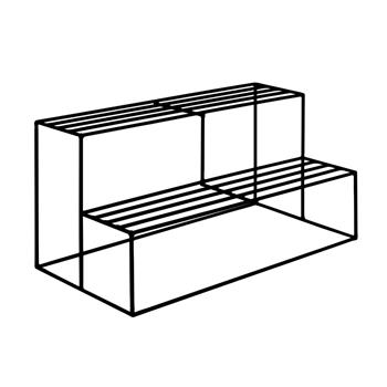 Stolek na květiny KASAI 2 patra středový kovový černý 78cm