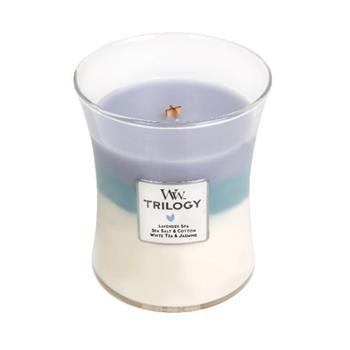 Vonná svíčka WoodWick Trilogy Klidné útočiště 275g