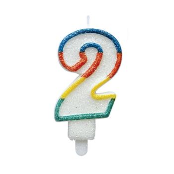 Dortová svíčka třpytivé číslo 2