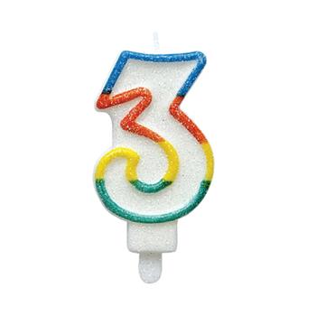 Dortová svíčka třpytivé číslo 3