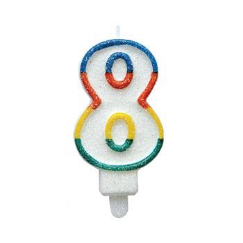 Dortová svíčka třpytivé číslo 8