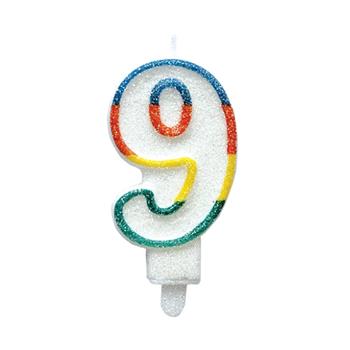Dortová svíčka třpytivé číslo 9