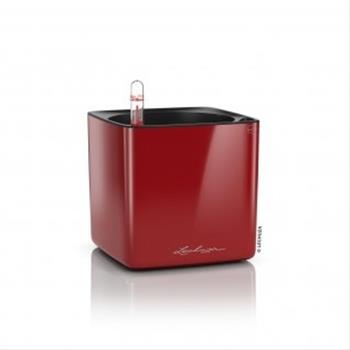 Květináč CUBE Glossy komplet set červená 14cm