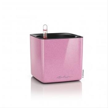 Květináč CUBE Glossy komplet set růžová 14cm