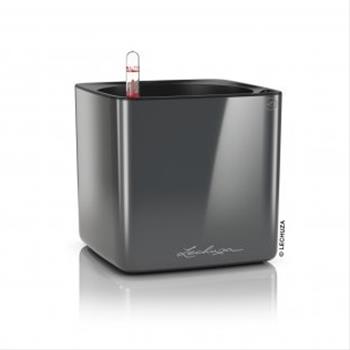 Květináč CUBE Glossy komplet set antracit 17cm