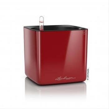 Květináč CUBE Glossy komplet set červená 17cm