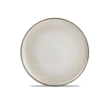 Talíř mělký MERIDIAN kamenina šedá, zelený okraj 20cm