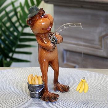 Opice rybář polystone 15cm
