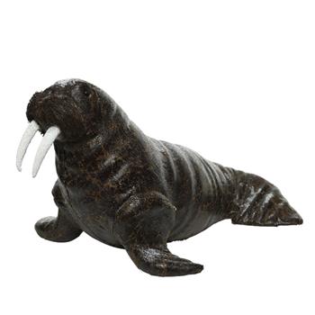 Mrož ležící pěnový tmavě hnědý 65cm