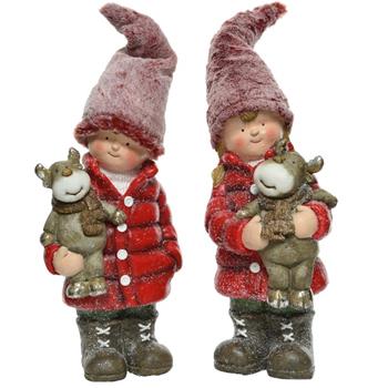 Dekorativní figurka dívka/chlapec – polyresin, 43–45 cm