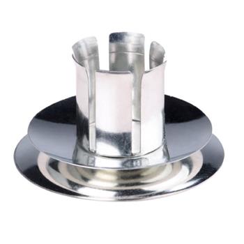 Svícen kulatý kovový stříbrný