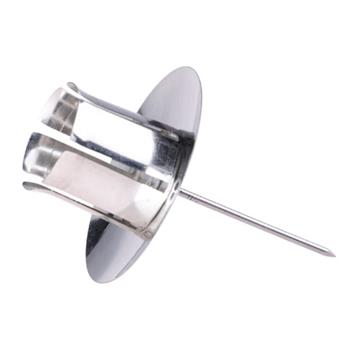 Svícen/bodec na svíčku kovový stříbrný 4,5cm