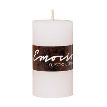 Svíčka válec EMOCIO RUSTIC bílá 8cm