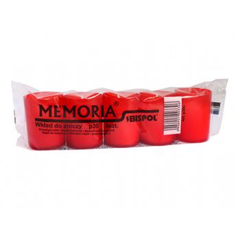 Svíčka hřbitovní Memoria červená 5ks