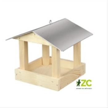 Krmítko závěsné dřevo/pozink přírodní 18cm