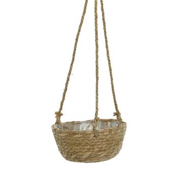 Obal kulatý závěsný z mořské trávy a igelitem přírodní 20cm