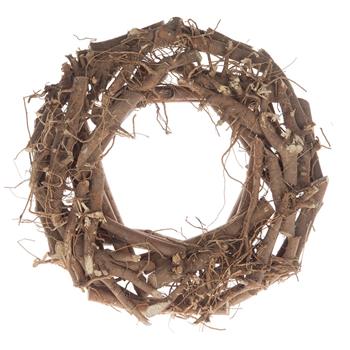 Věnec z kořenů hnědý 28cm