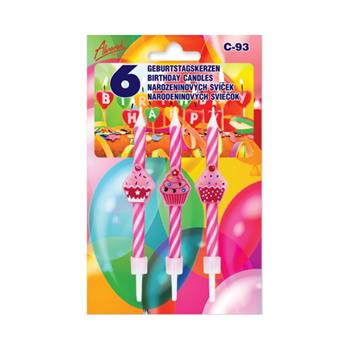 Sada dortových svíček s cupcaky 6ks