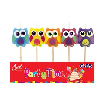 Sada dortových svíček - sovy 5ks