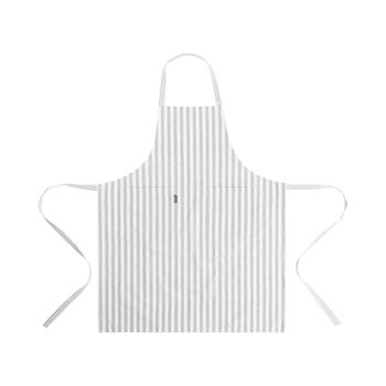 Zástěra bavlněná s pruhy sv.šedá 90cm
