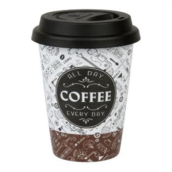 Hrnek porcelánový s víčkem COFFEE 380ml