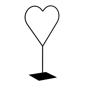 Dekorace srdce BURDEKIN na podstavci kovové černé 70cm