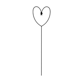 Dekorace srdce DERVENT zápich kovové černé 165cm
