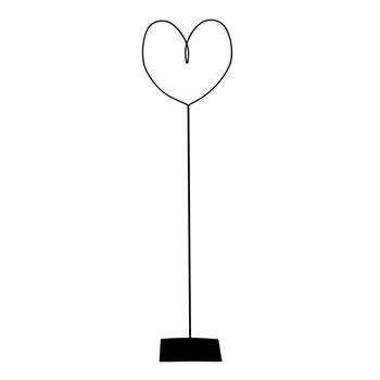 Dekorace srdce FITZROY na podstavci kovové černé 165cm