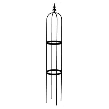 Opora/obelisk MUONIO kulatá se špicí kovová černá 125cm