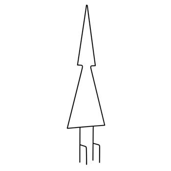 Dekorace smrk PUNGWE zápich kovový černý 160cm