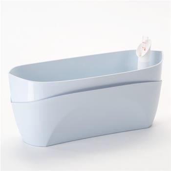 Truhlík samozavlažovací DOPPIO plast šedomodrá 38cm