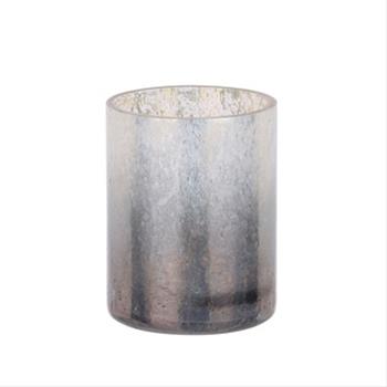 Svícen na čajovou svíčku skleněný modrý a šedý 11cm