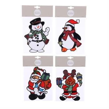 Šablona okenní vánoční motiv nalepovací mix 19cm